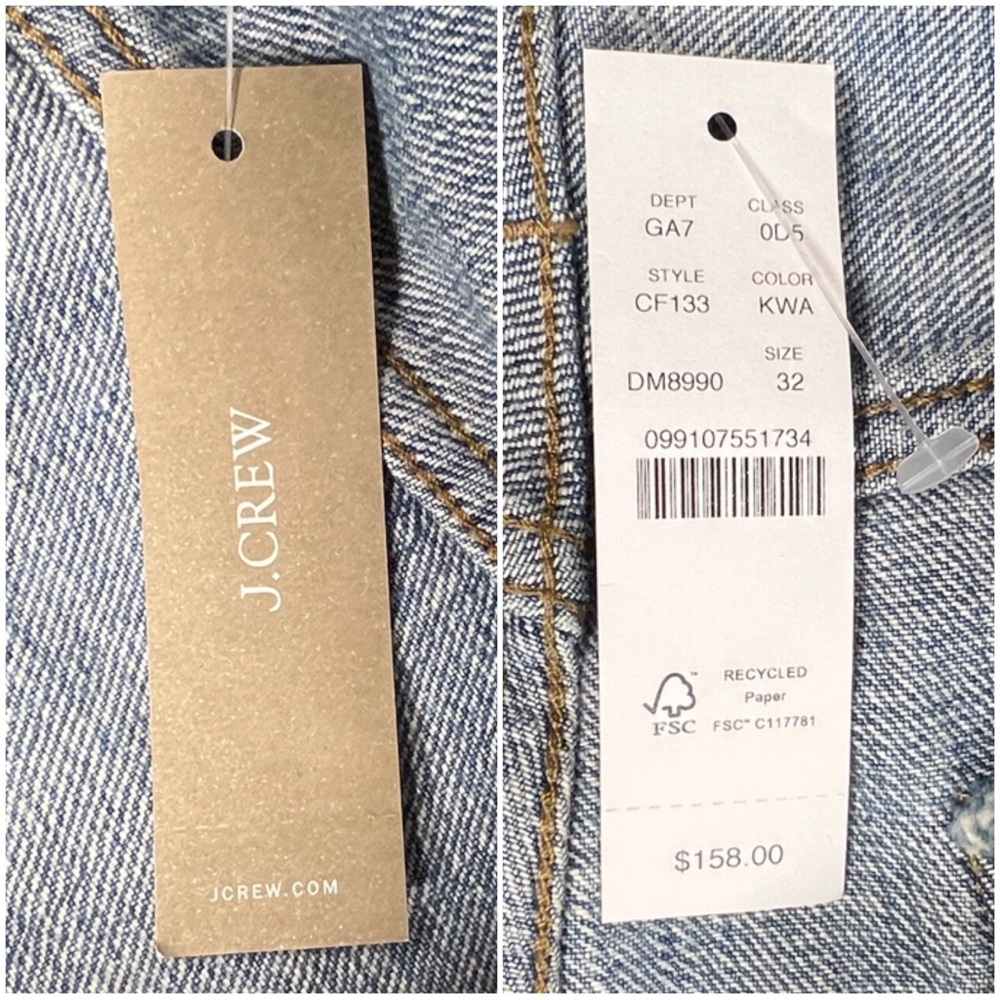 J.CREW Women’s Size 32‎ ‘84 Kyoto Wash Slouchy Distressed Straight Leg Jeans - Picture 14 of 16